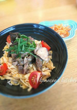 ナスと豚肉のオイスター素麺-レシピのメイン写真