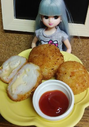 リカちゃん♡はんぺんカニマヨボール-レシピのメイン写真