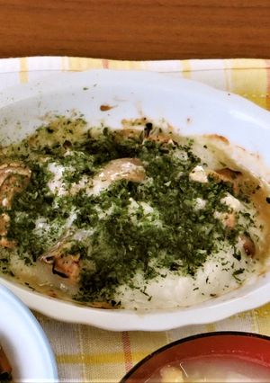 秋鮭ときのこの牛乳とろろ焼き-レシピのメイン写真
