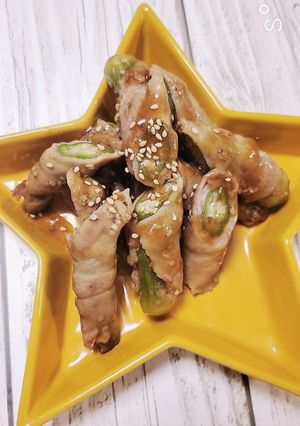 簡単!焼肉のたれでおくらの豚肉巻き☆-レシピのメイン写真