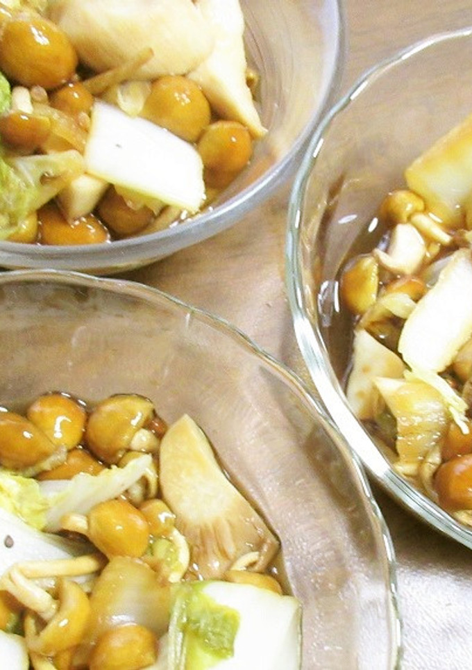 レンジ用圧力鍋でなめこと白菜の煮びたし風-レシピのメイン写真