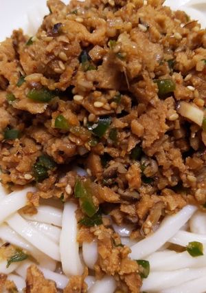 高野豆腐で肉味噌うどん-レシピのメイン写真