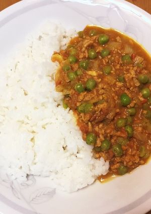グリーンピースとひき肉のカレー-レシピのメイン写真
