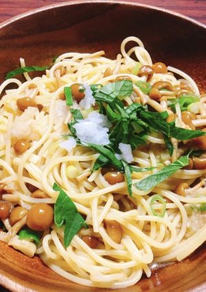 株とりなめこのパスタ-レシピのメイン写真