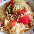 たまねぎドレッシングでトマトパスタ(冷)