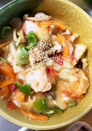 レンジトマトのミネストローネダッカルビ風-レシピのメイン写真
