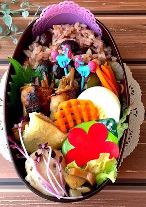 黒豆ご飯　肉巻き弁当　詰め方-レシピのメイン写真