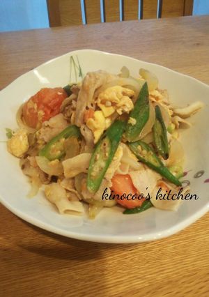 夏野菜と豚バラの炒めもの-レシピのメイン写真