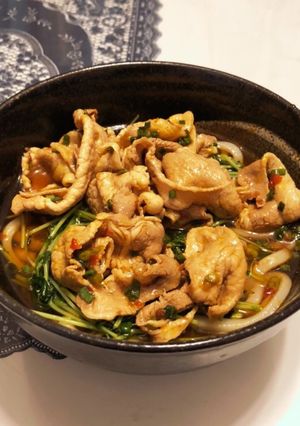 ピリ辛冷しゃぶうどん!-レシピのメイン写真