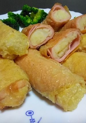 ハムポテト湯葉ロール揚げパイ（ゆば春巻）-レシピのメイン写真