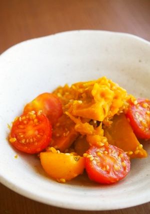 南瓜・プチトマトの酢の物♪-レシピのメイン写真