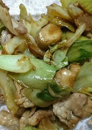 鶏もも肉と白菜とチンゲン菜の中華炒め-レシピのメイン写真