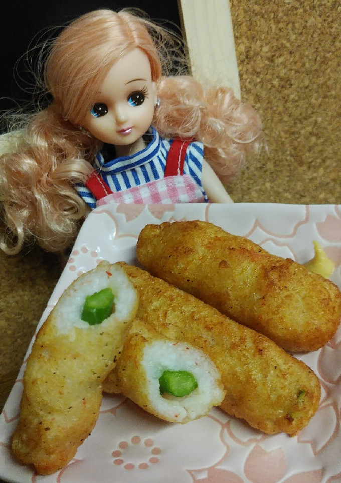 リカちゃん♡さつま揚げ風 アスパラ天ꕤ-レシピのメイン写真