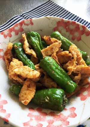 ししとうがらしと油揚げの味噌炒め-レシピのメイン写真