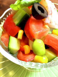 フレッシュ✨夏野菜とえびのダイスサラダ!-レシピのメイン写真