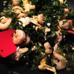 รูปของ からし菜とエビの蒸し炒め
