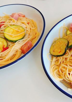 トマトとズッキーニの冷製パスタ♪-レシピのメイン写真