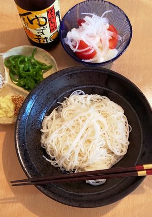 ピーマンしらすの素麺-レシピのメイン写真