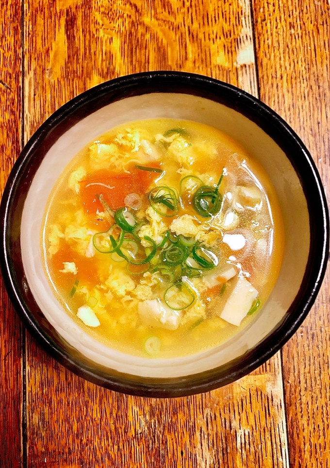 卵とトマトの酸味が効いた　ベジ中華スープ-レシピのメイン写真