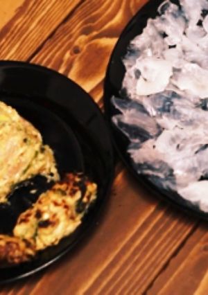 カワハギのなめろう、サンガ焼き、肝醤油-レシピのメイン写真