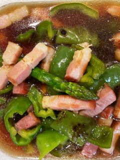 ピーマン(アスパラ)とベーコンの煮浸し -レシピのメイン写真