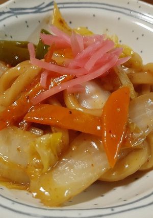七味だれの焼きうどん☆肉なし-レシピのメイン写真