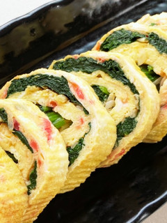 カラフルな玉子焼き♡エビ紅生姜ほうれん草-レシピのメイン写真