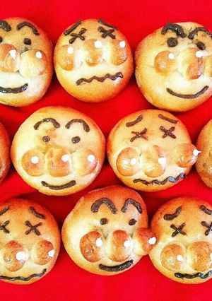 かわいい手作りアンパンマンのパン(^^♪-レシピのメイン写真