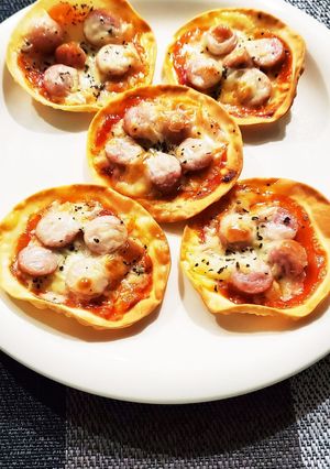 餃子の皮が余ったら ①パリパリ♪ピザに★-レシピのメイン写真