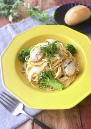 ホタテとブロッコリーの和風クリームパスタ-レシピのメイン写真