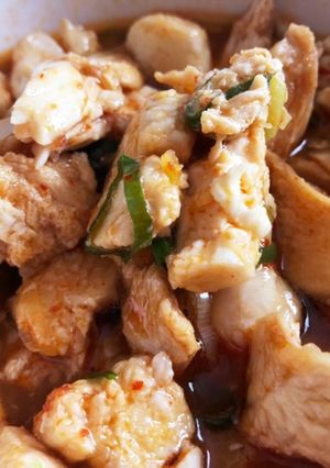 サラダチキンアレンジ　ユッケ風♪-レシピのメイン写真