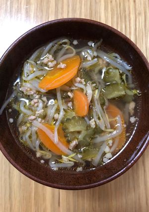 ゴーヤと豚ひき肉のスープ-レシピのメイン写真