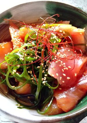 マグロと切り昆布の韓国風和え-レシピのメイン写真