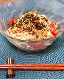 半田素麺を鯖缶トマト大葉で簡単さっぱり麺