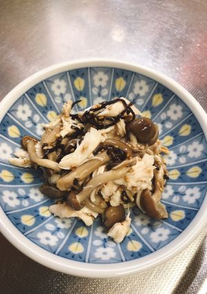 ささみとしめじの塩昆布和え-レシピのメイン写真
