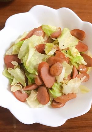 キャベツとウインナーの炒め物-レシピのメイン写真