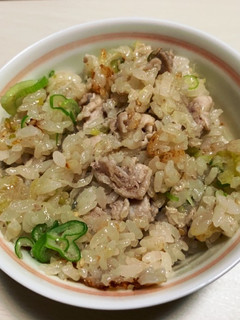 豚塩ねぎ炊き込みご飯。-レシピのメイン写真