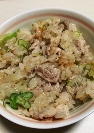 豚塩ねぎ炊き込みご飯。-レシピのメイン写真