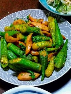 おくらとウインナーのカレー炒め-レシピのメイン写真