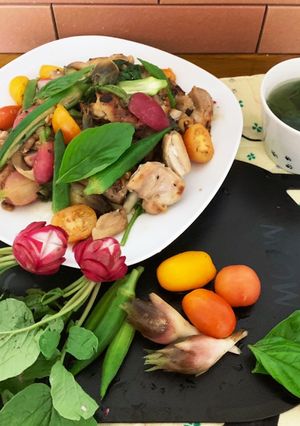 チキンと夏野菜のアーリオオーリオ-レシピのメイン写真