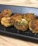蓮根のはさみ揚げ。肉使わないハンバーグ風