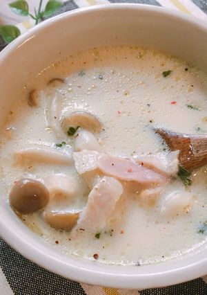 鍋ひとつ♡きのことベーコンの豆乳スープ-レシピのメイン写真