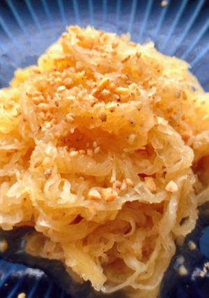 そうめんかぼちゃ(金糸瓜)のナッツ和え-レシピのメイン写真