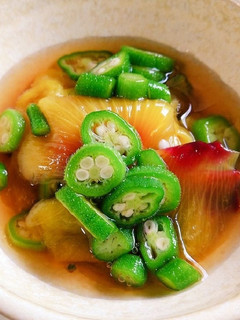 花オクラとオクラの酢の物-レシピのメイン写真