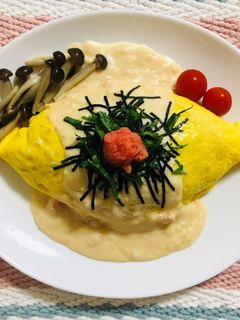 絶品♡明太子クリームオムライス-レシピのメイン写真