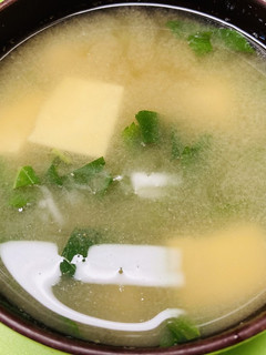 *モロヘイヤと豆腐のみそ汁*-レシピのメイン写真