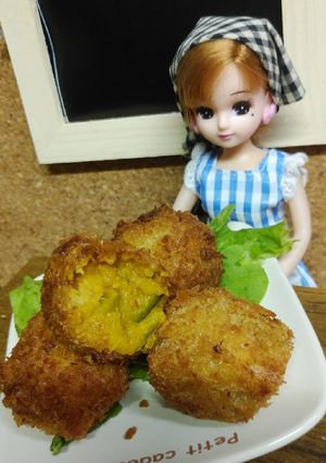 リカちゃん♡かぼちゃの煮物リメコロッケ♡-レシピのメイン写真