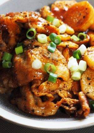 うなぎのたれで♪豚肉と山芋のスタミナ焼き-レシピのメイン写真