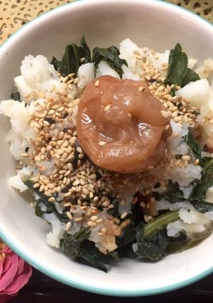 山芋と小松菜のダイエットスタミナ土鍋ご飯-レシピのメイン写真