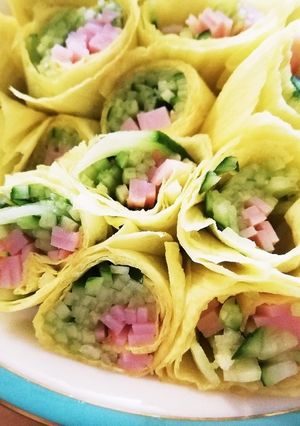 花オクラの生春巻き風-レシピのメイン写真